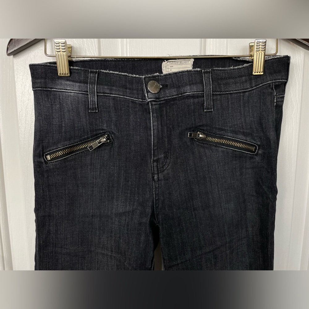 Current / Elliott Womens Jeans Skinny Ankle Distressed - Stretch - Size 28 Black - Picture 2 of 8